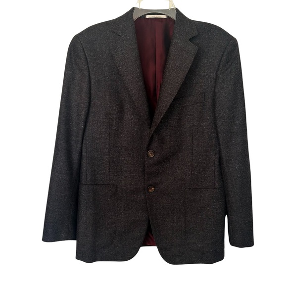 Paul Zileri Made in Italy Blazer Sport Jacket 48R Dark Gray Retails Over $1K - Picture 2 of 10